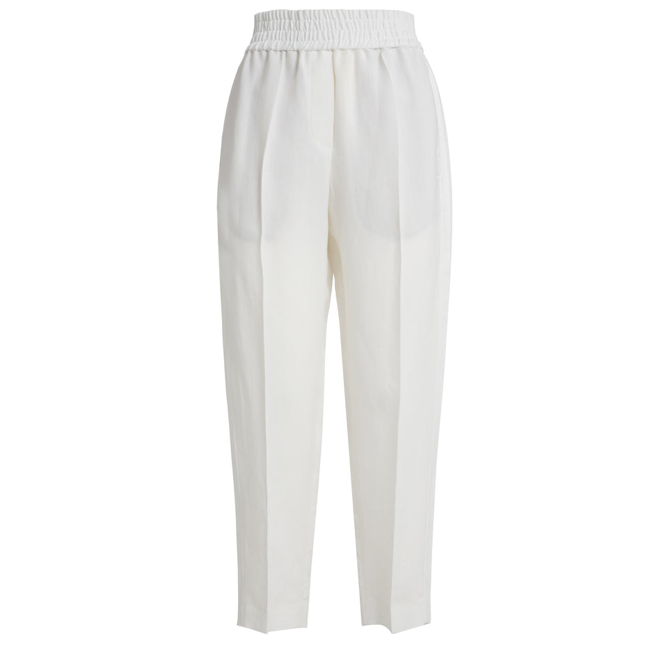 White fabric trousers