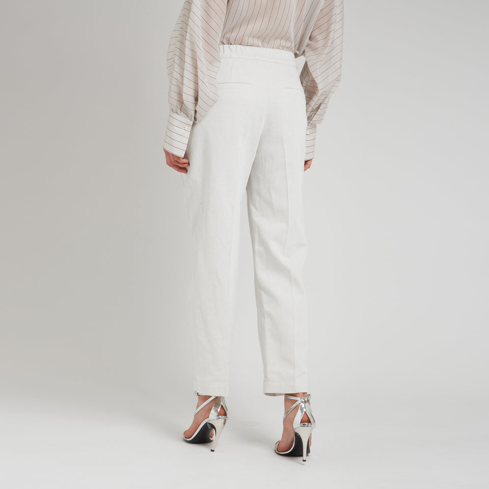 Wide-leg trousers in gray cotton