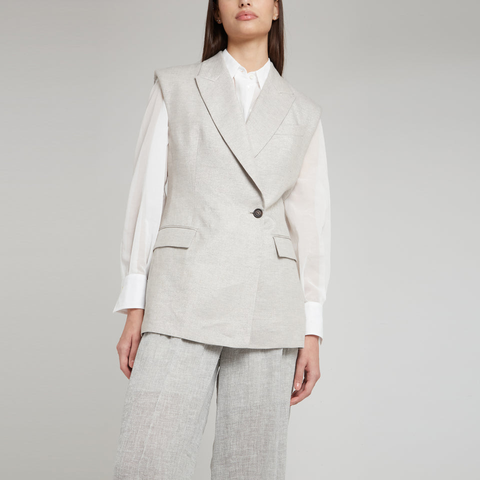 Gray linen waistcoat