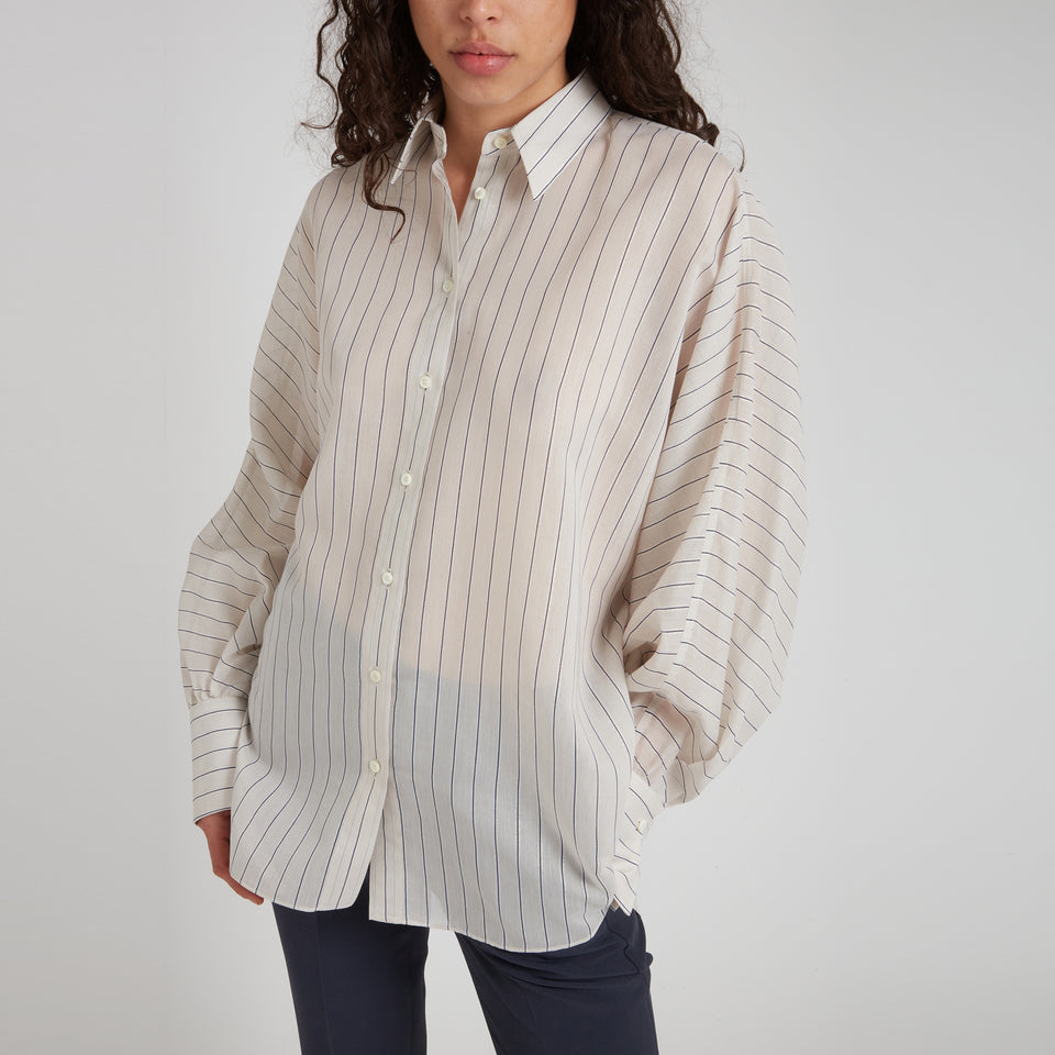 White cotton striped shirt