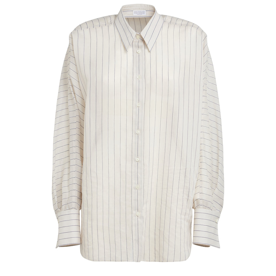 White cotton striped shirt