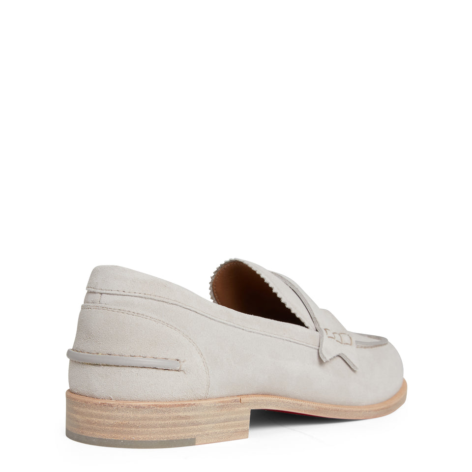 "Penny" moccasin in beige suede