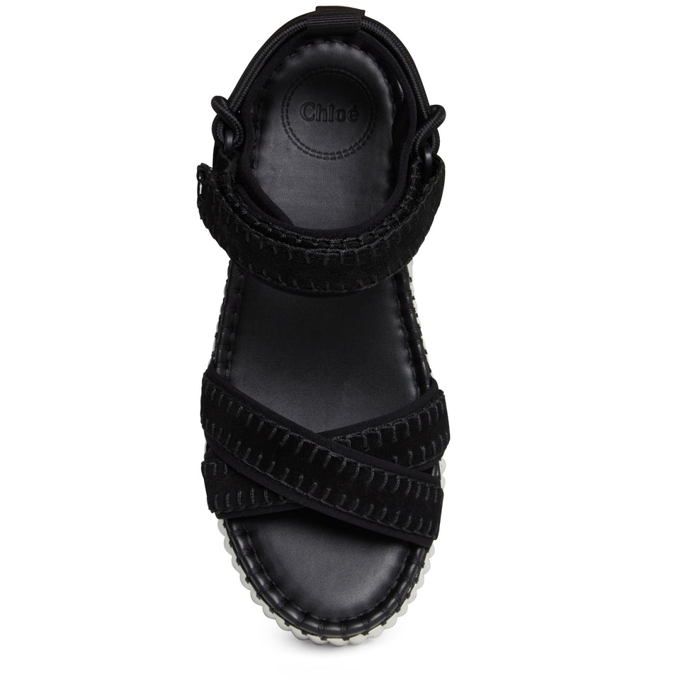 ''Nama'' sandals in black suede