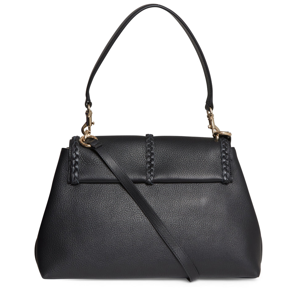 ''Penelope'' shoulder bag in black leather