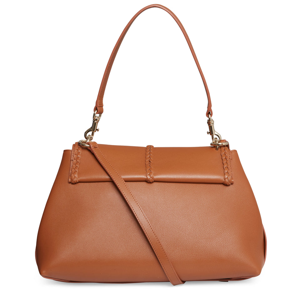 ''Penelope'' shoulder bag in brown leather