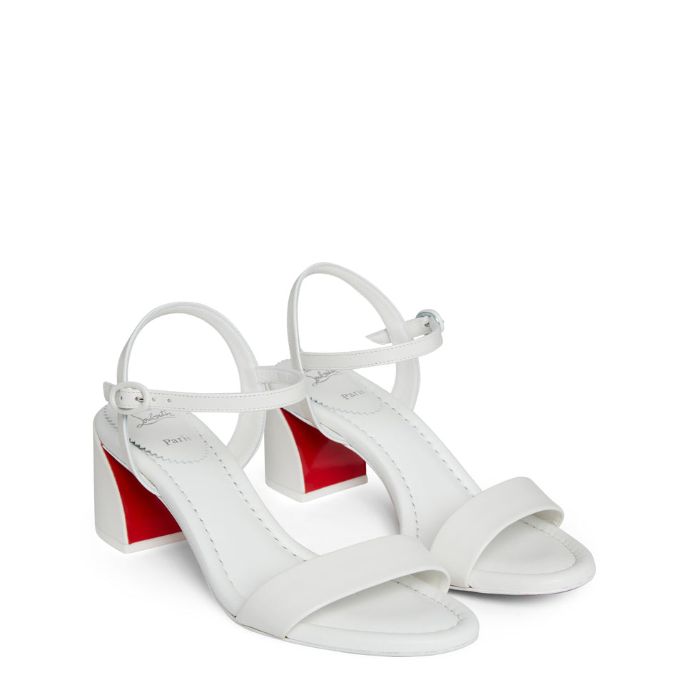 White leather "Miss Jane" sandals