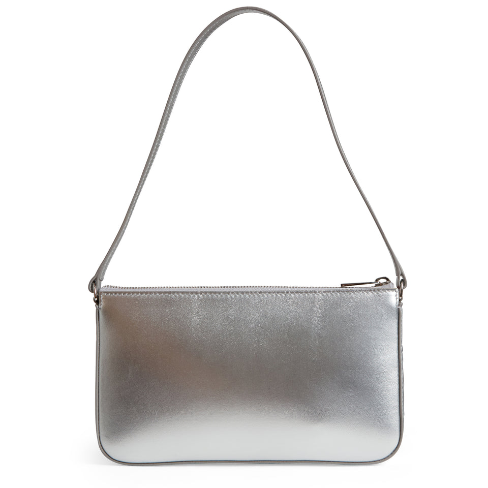 "Loubila Shoulder" bag in silver patent leather