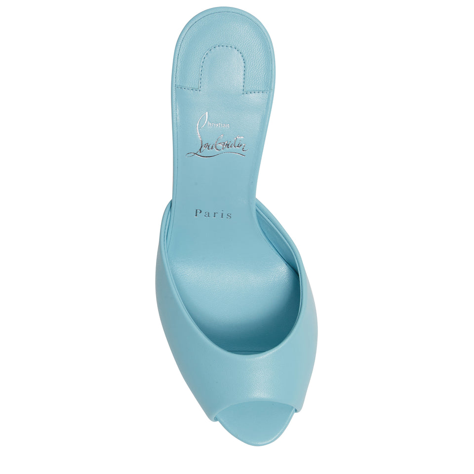 ''Me Dolly 85'' sandals in light blue nappa leather