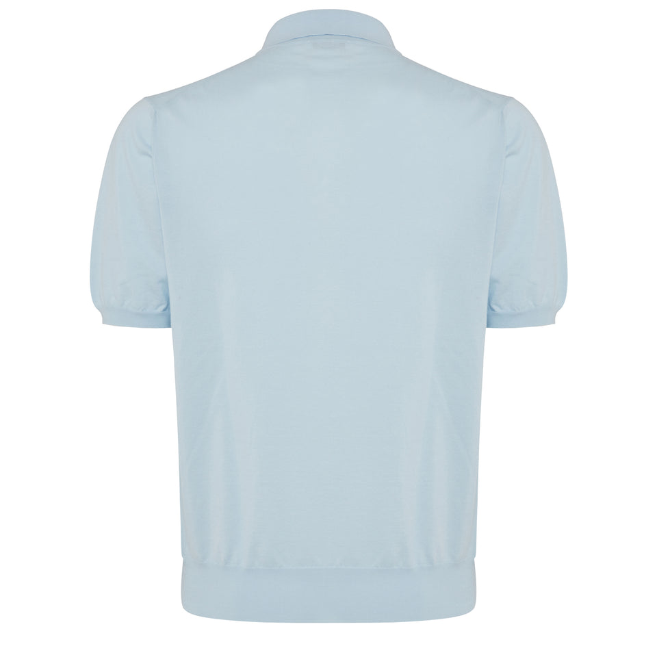 Polo in cotone azzurra