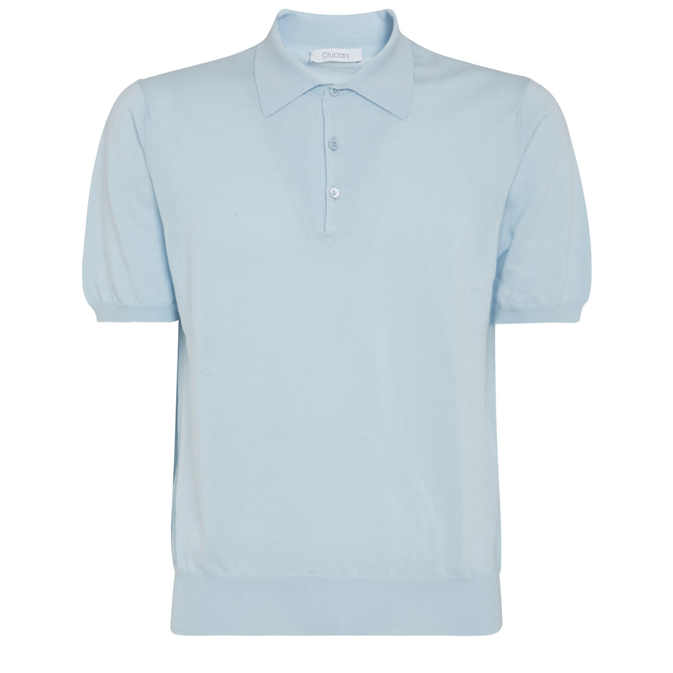 Polo in cotone azzurra