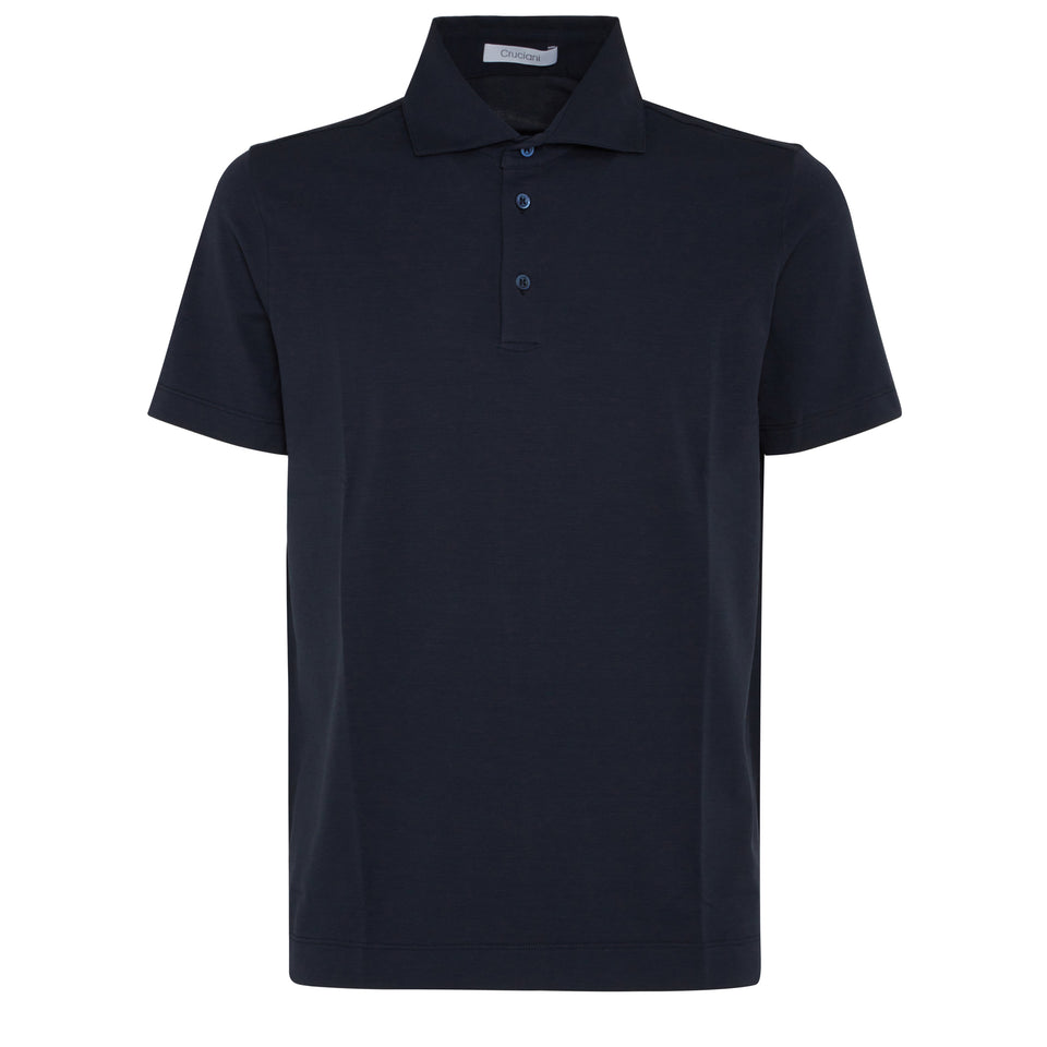 Polo in cotone blu