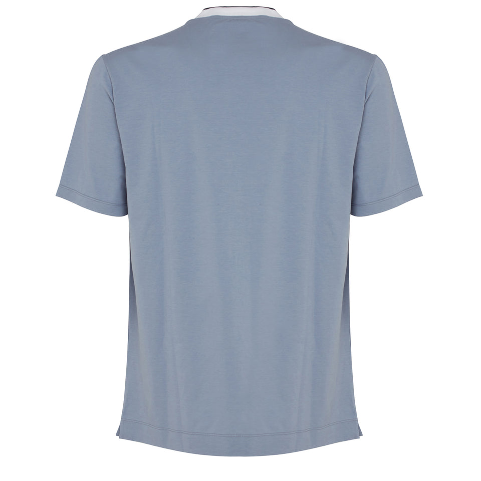 T-shirt in cotone azzurra