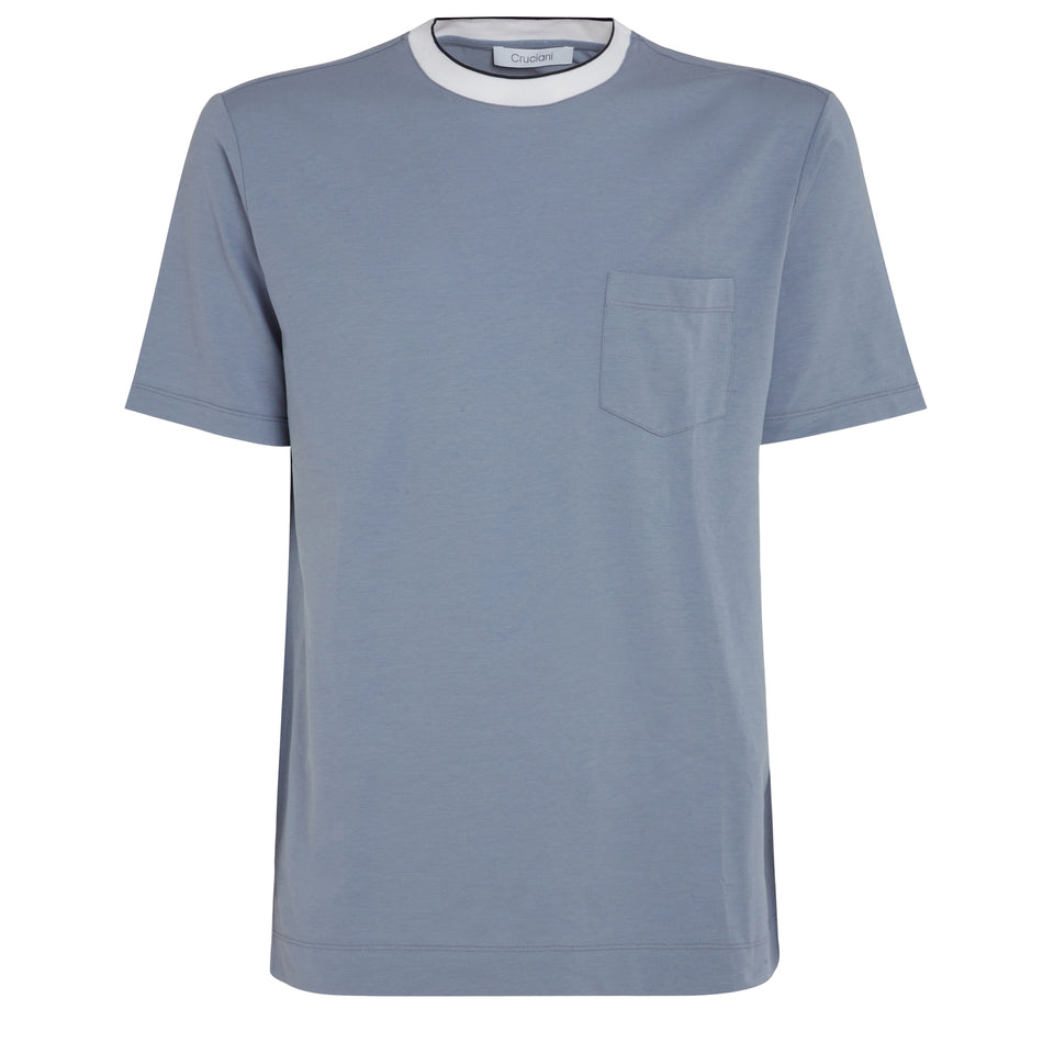 T-shirt in cotone azzurra