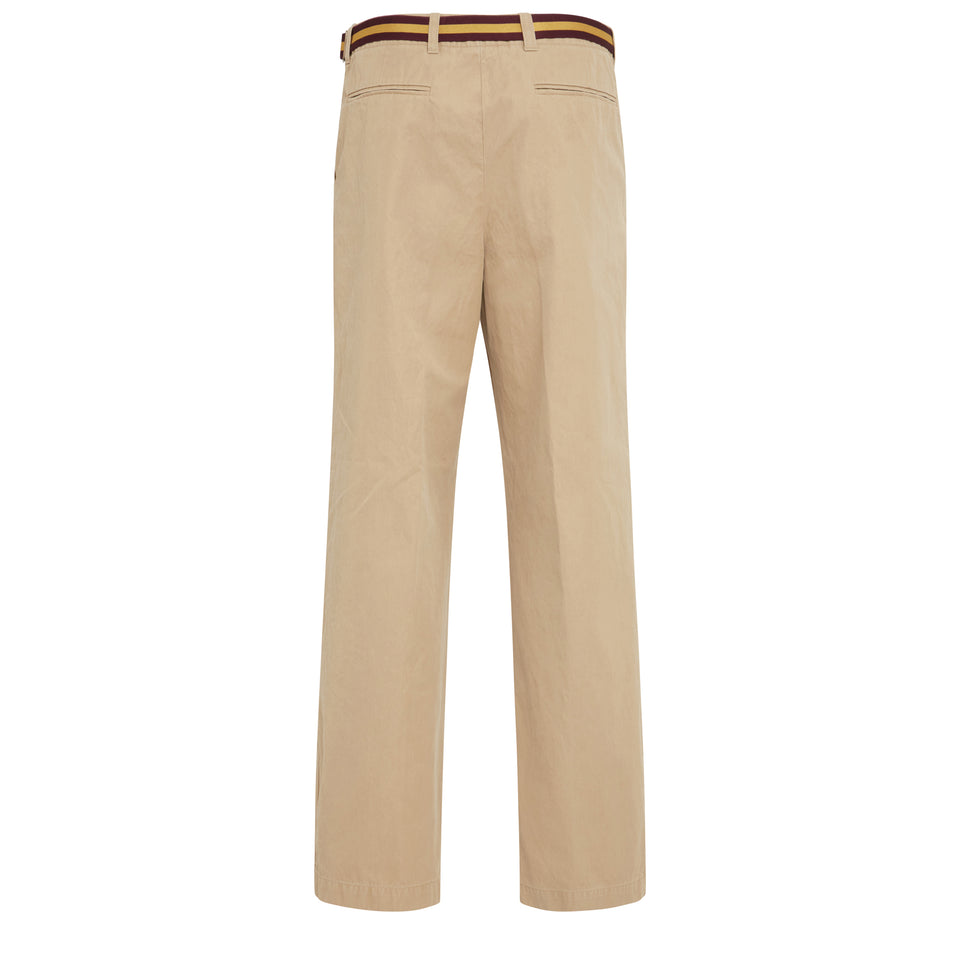 Pantalone "Pulian" in cotone beige