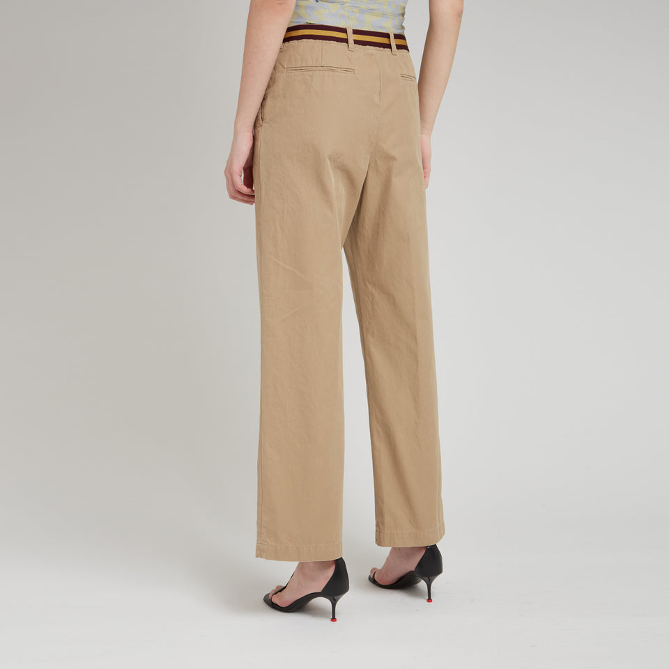 Pantalone "Pulian" in cotone beige