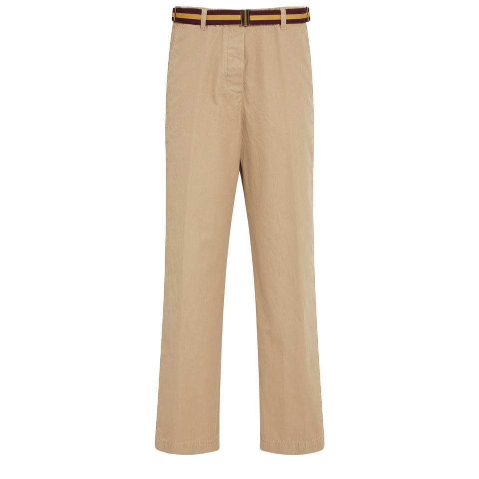 Pantalone "Pulian" in cotone beige