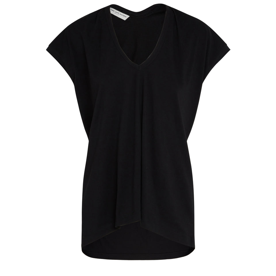 "Hena" T-shirt in black cotton