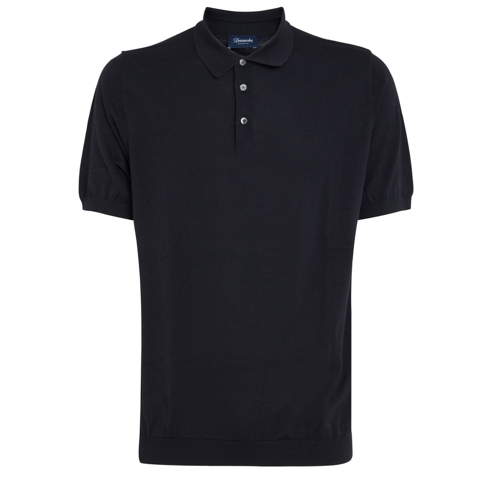 Polo in cotone nera