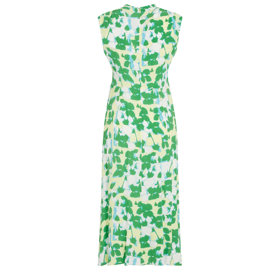 "Livia" sleeveless dress in green fabric