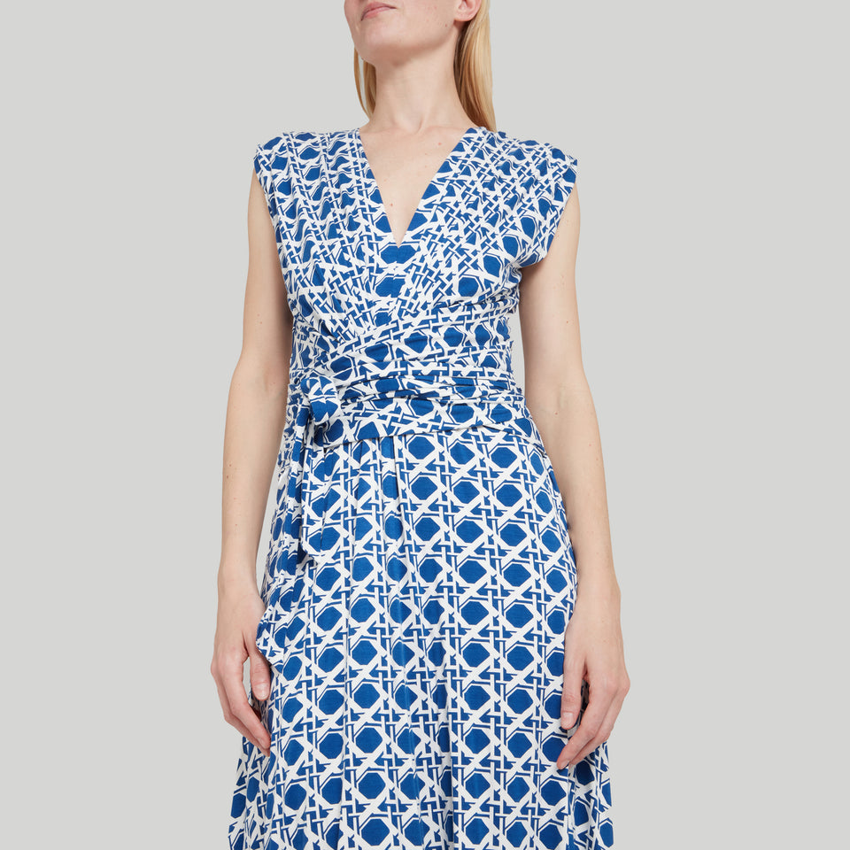 "Dorothee" dress in blue fabric