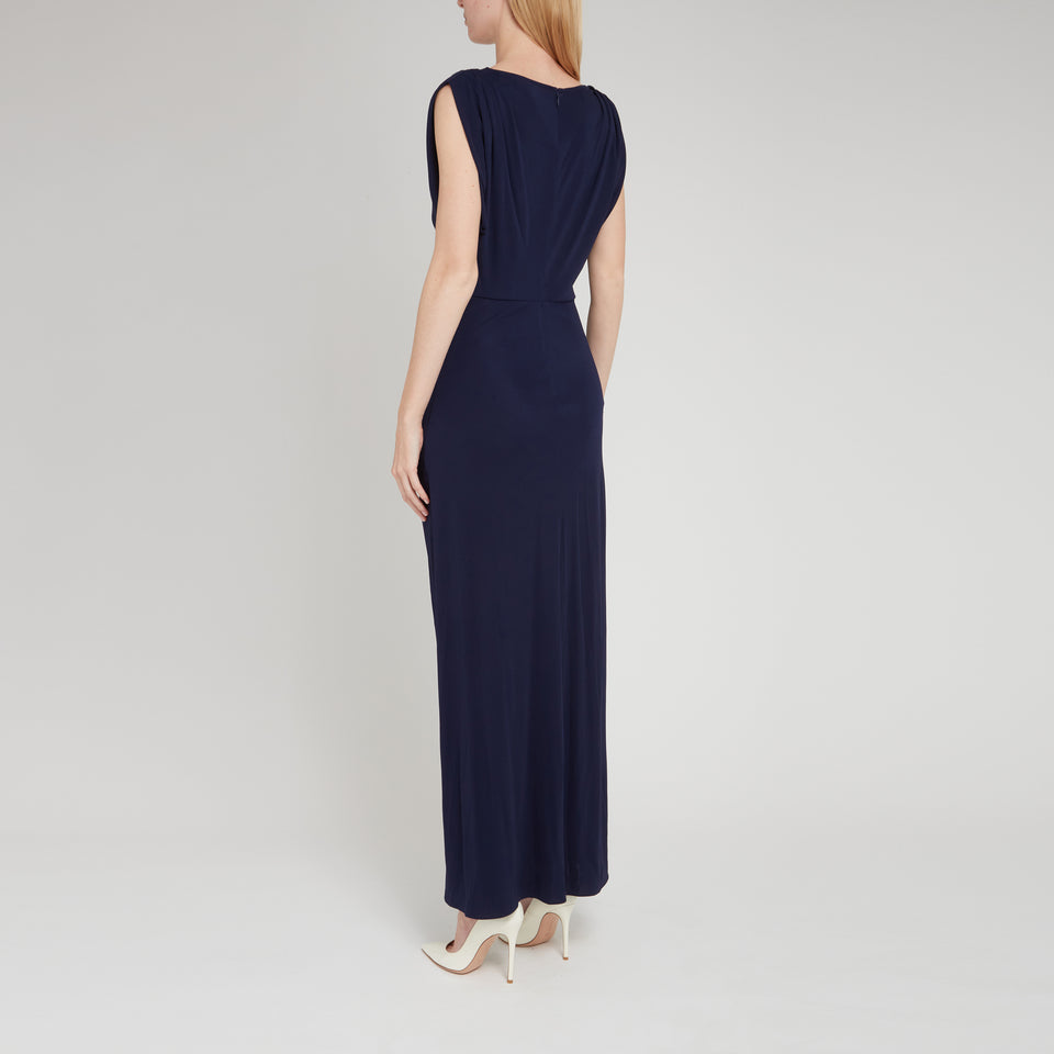 "Gertrude" dress in blue fabric