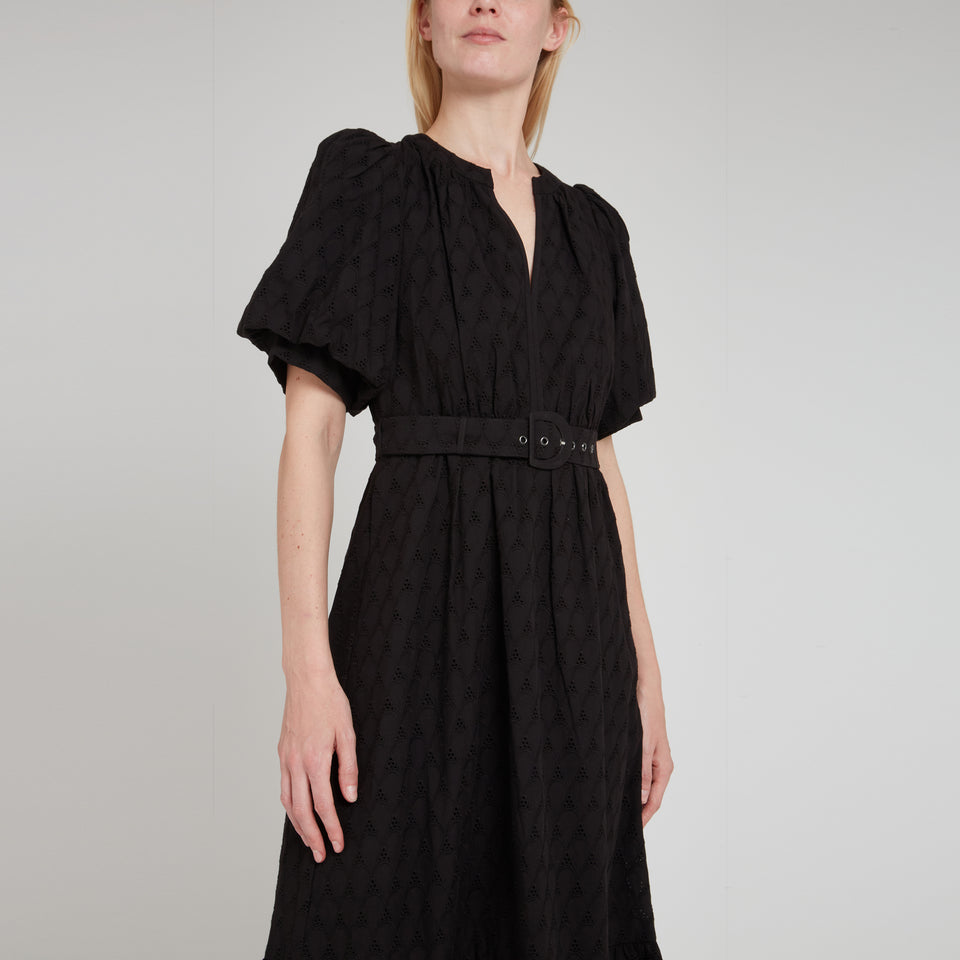 "Polina" dress in black fabric