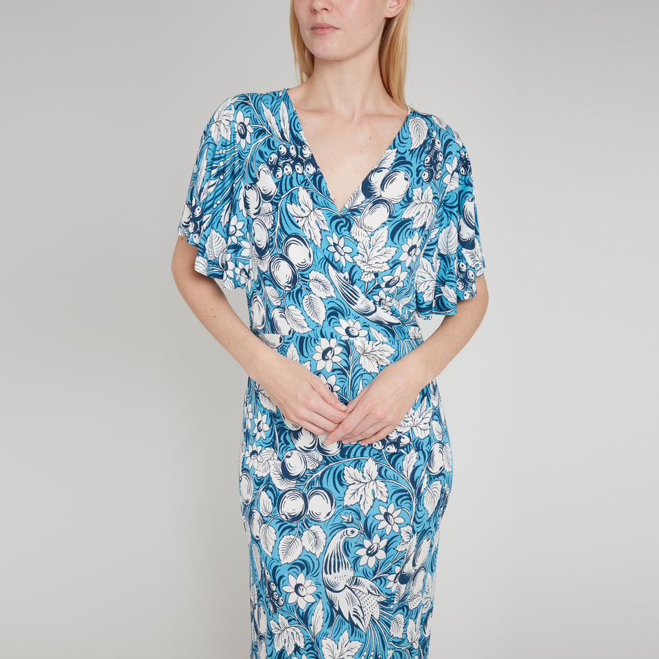 "Zetna" dress in light blue fabric