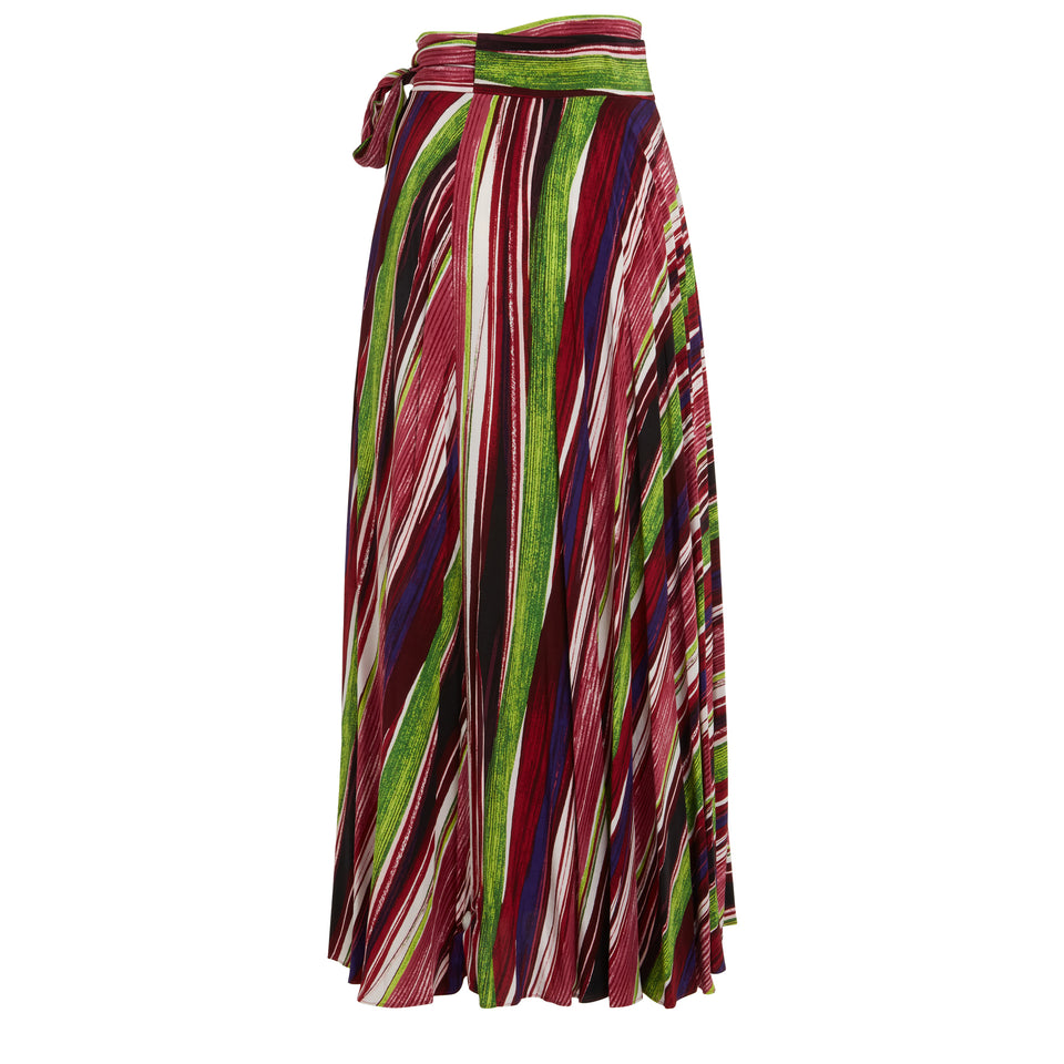 Wrap skirt in multicolor fabric