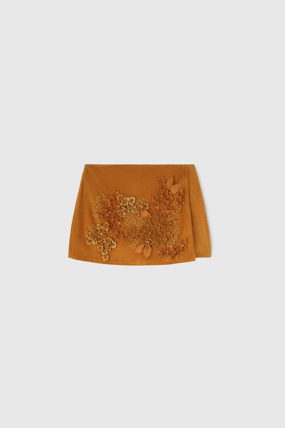 Brown suede mini skirt