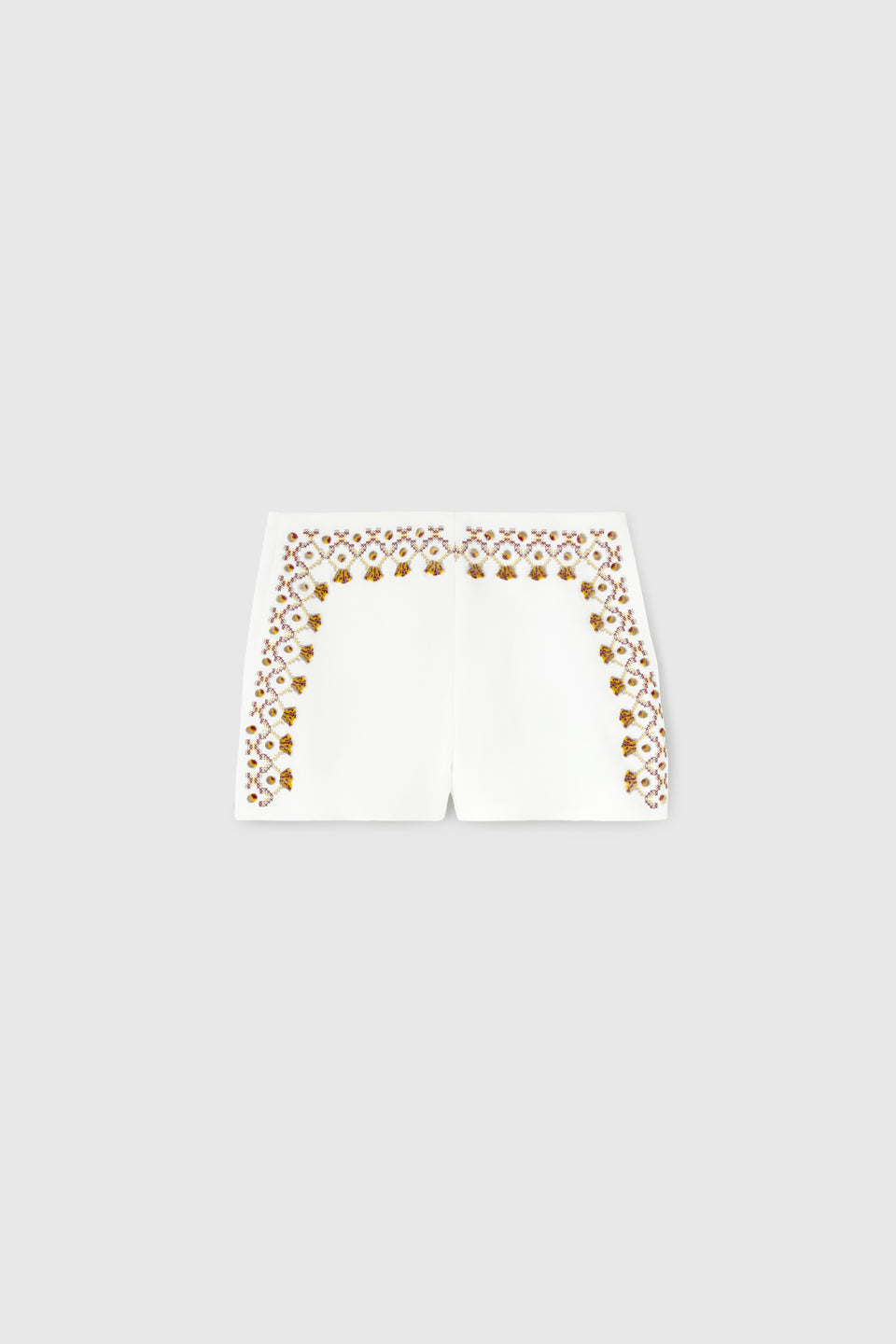 White fabric mini shorts