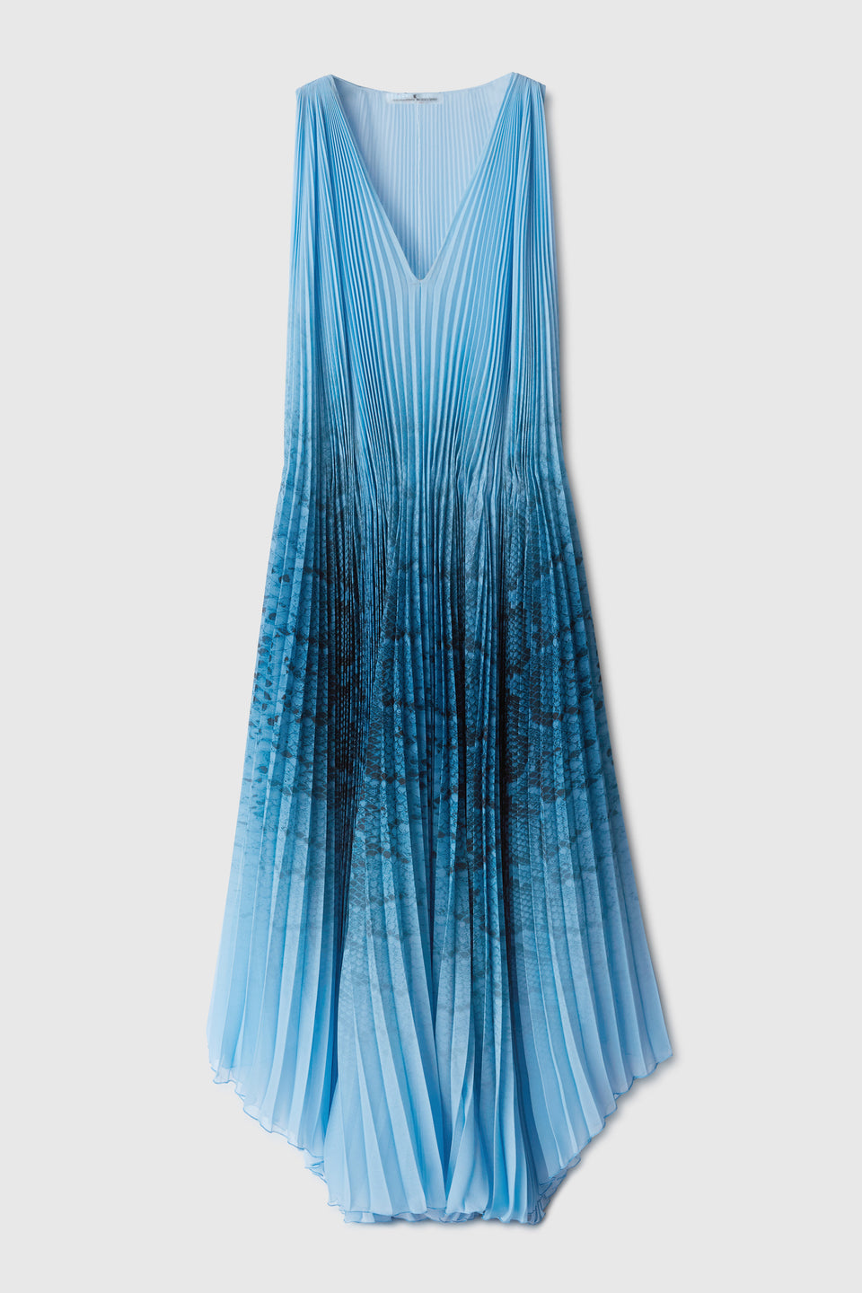 Midi dress in light blue fabric