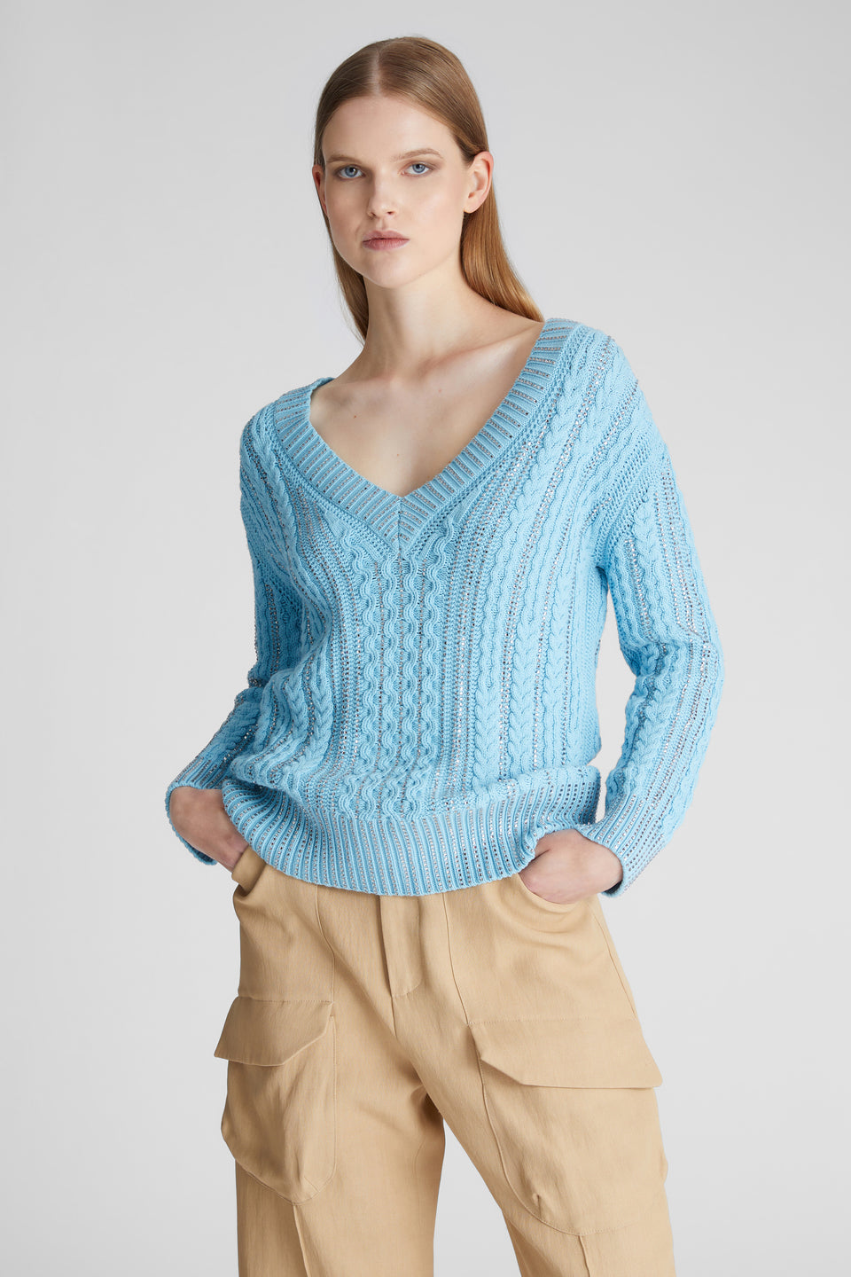 Light blue cotton sweater