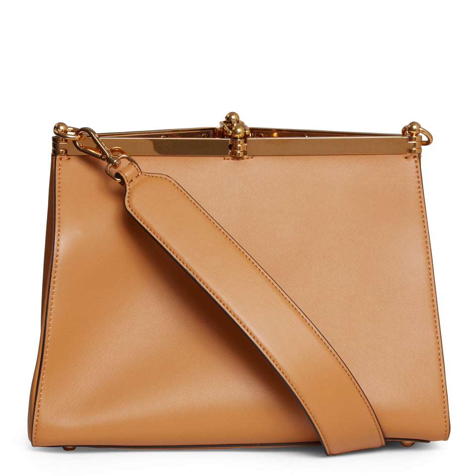 Mini ''Vela'' bag in brown leather