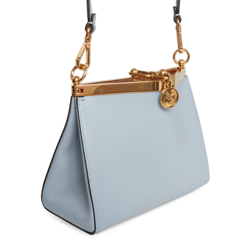 Mini ''Vela'' bag in light blue leather