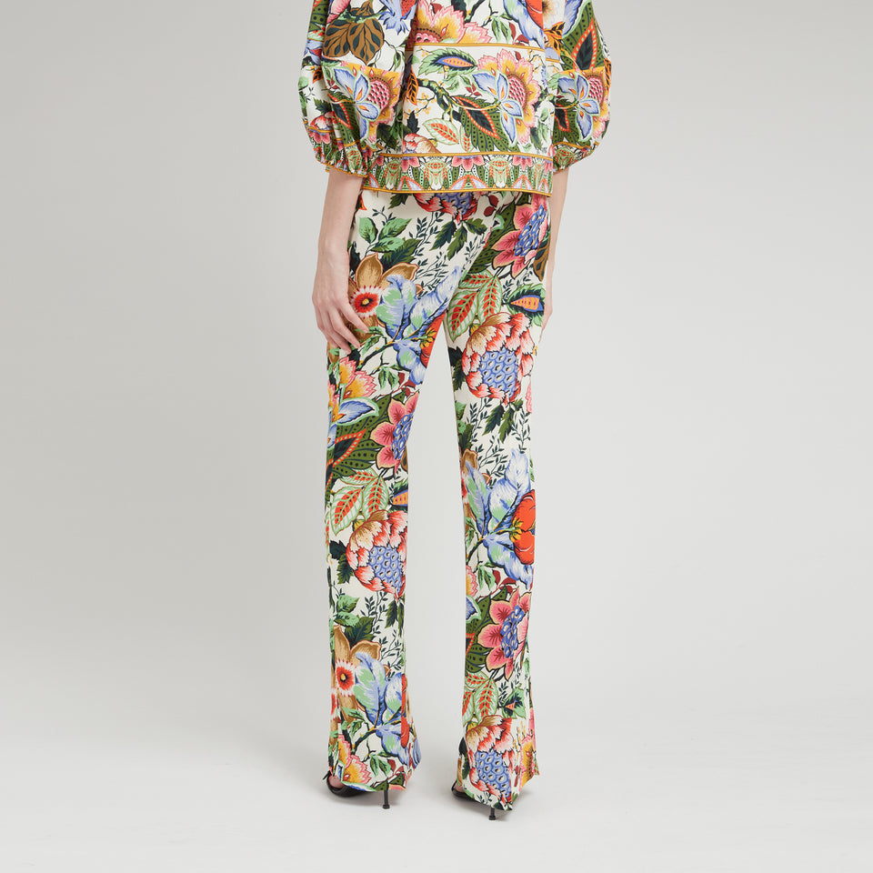 Multicolor fabric trousers