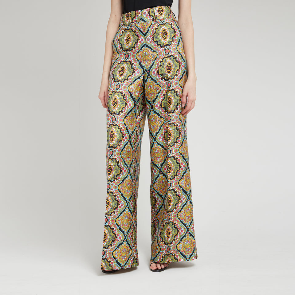 Pantalone in seta multicolor