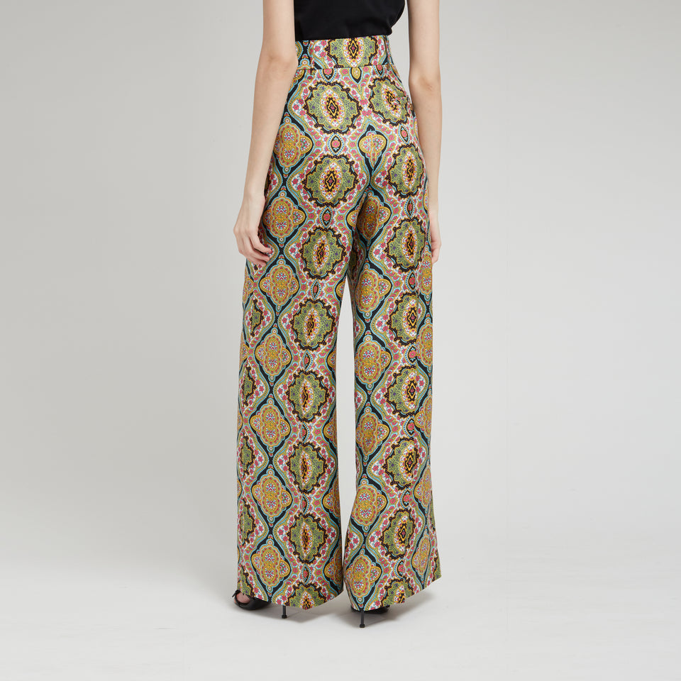 Pantalone in seta multicolor