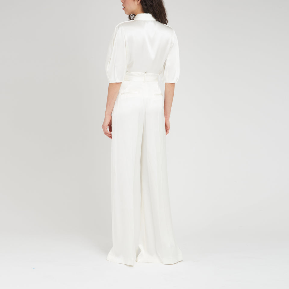 "Sansi" shirt in white silk