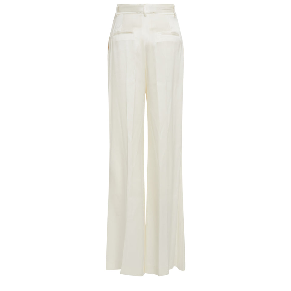 "Mabon" trousers in white silk