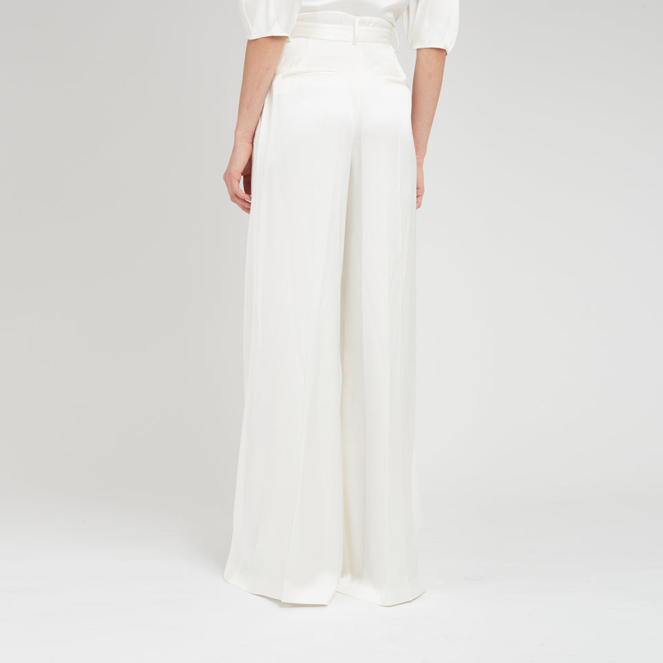 "Mabon" trousers in white silk