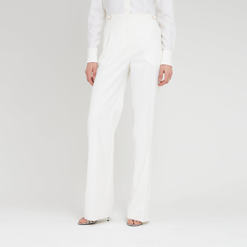 "Vesta" trousers in ivory wool