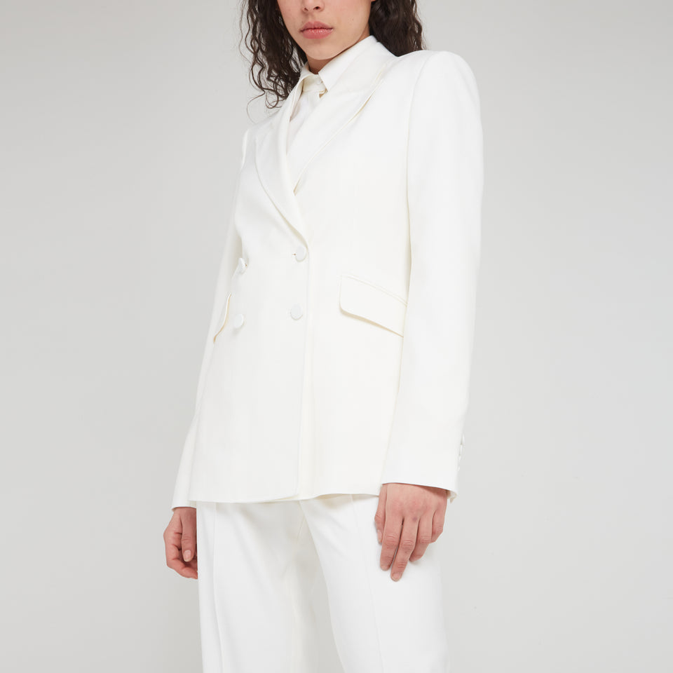 "Stephanie" blazer in ivory wool