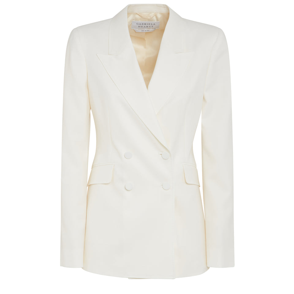 "Stephanie" blazer in ivory wool