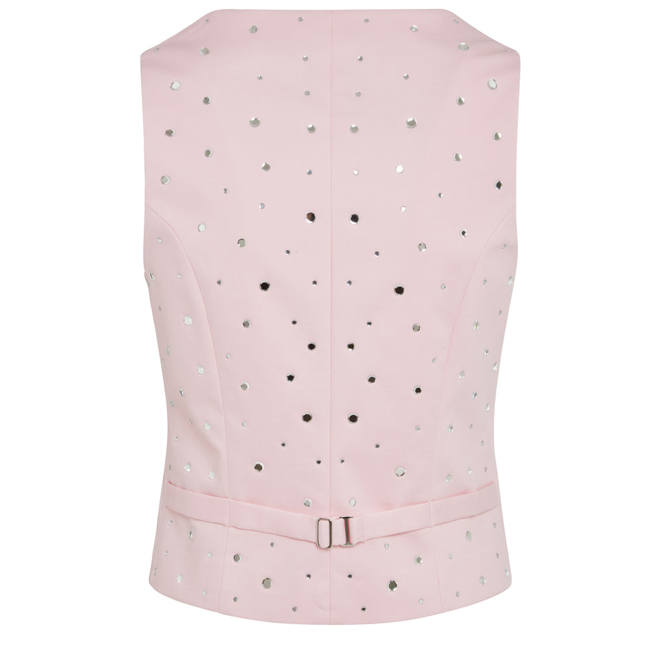 Pink fabric vest