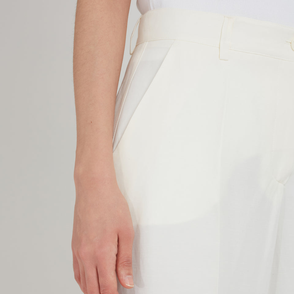 White wool trousers