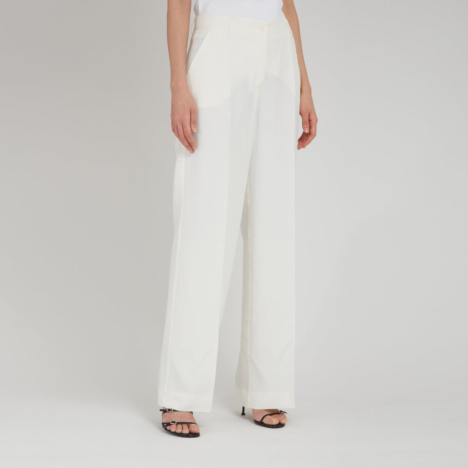 White wool trousers