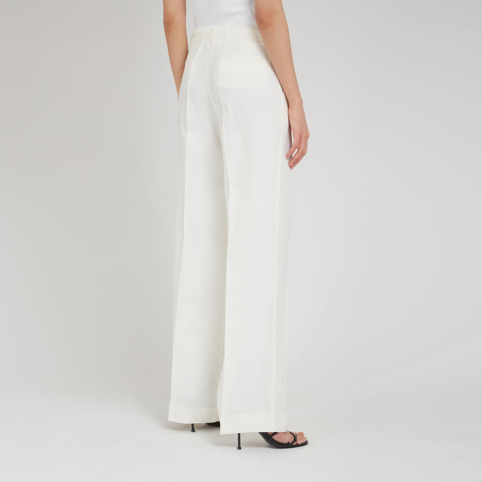 Pantalone in lana bianco