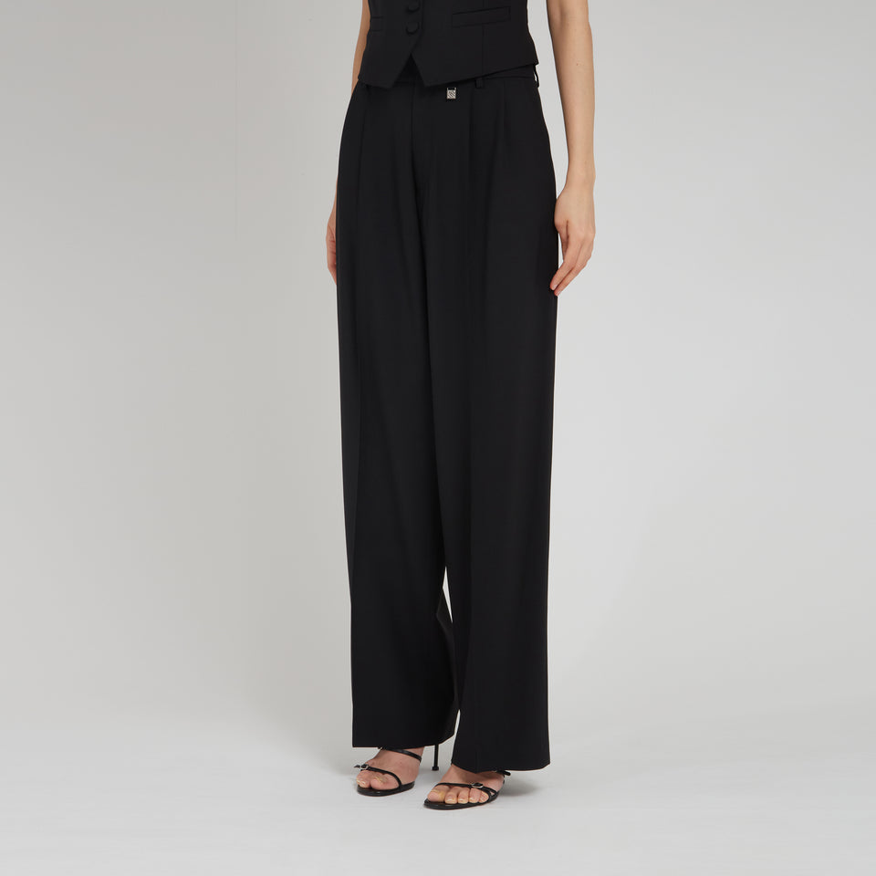 Black wool trousers