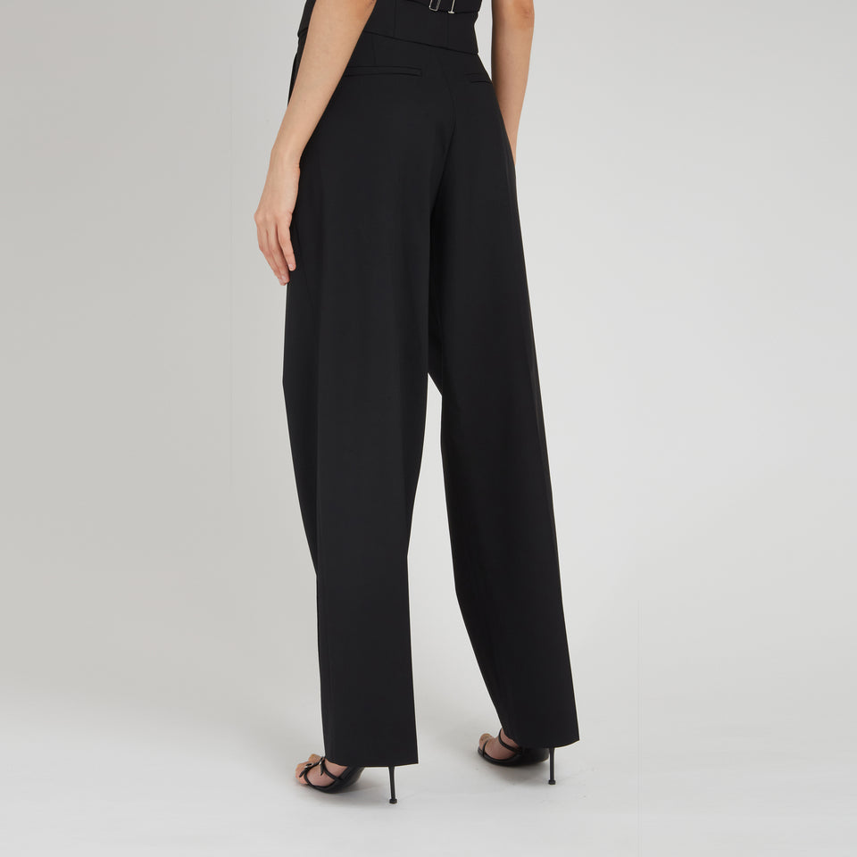 Black wool trousers