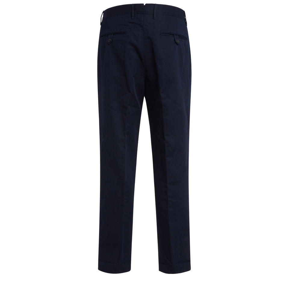 Pantalone in lino e cotone blu